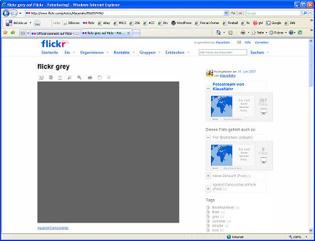 flickr Zensur Graues Bild